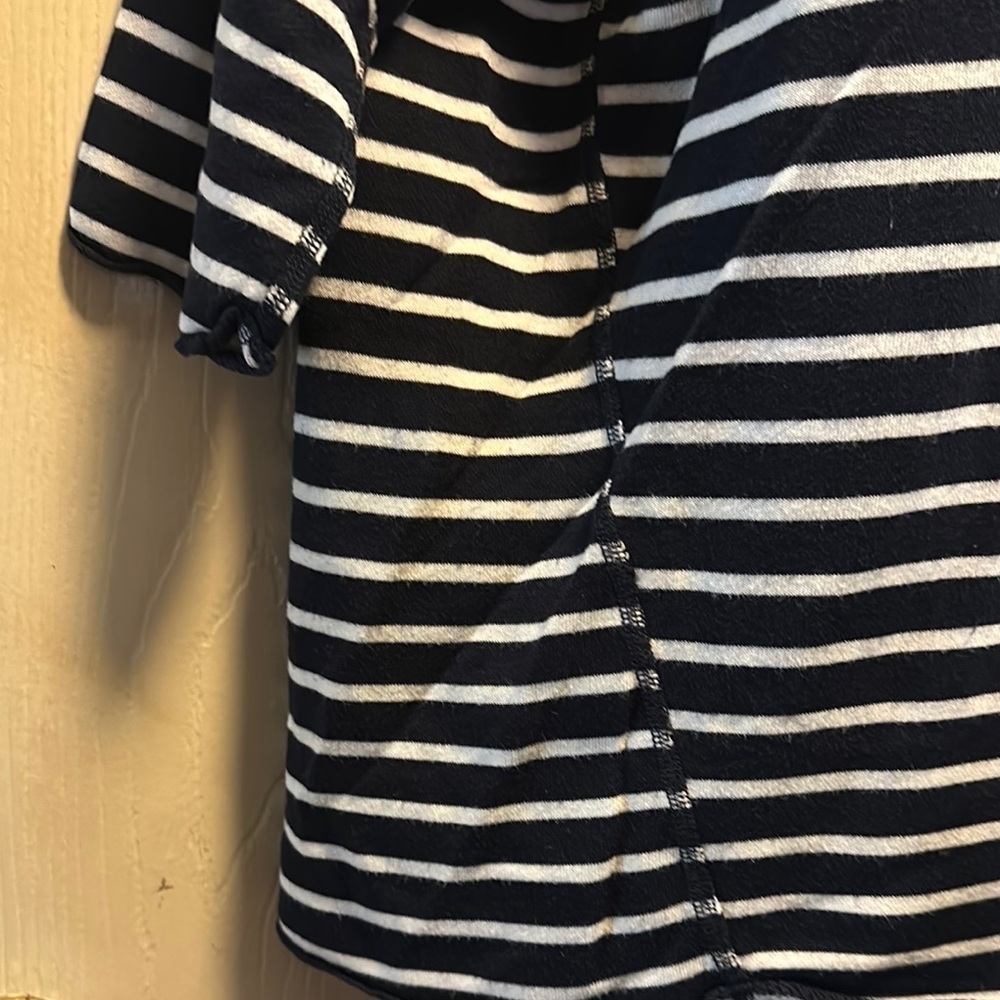 Gap M Petite Black & White Striped Roll Neck Top - Relaxed Fit, Short Sleeve - Picture 8 of 12